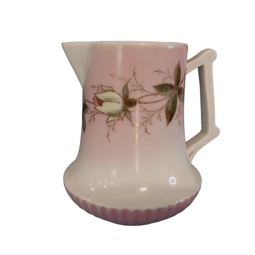 Vintage Antique Marx & Gutherz Carlsbad Pitcher Rose Buds Floral Flowers Pink